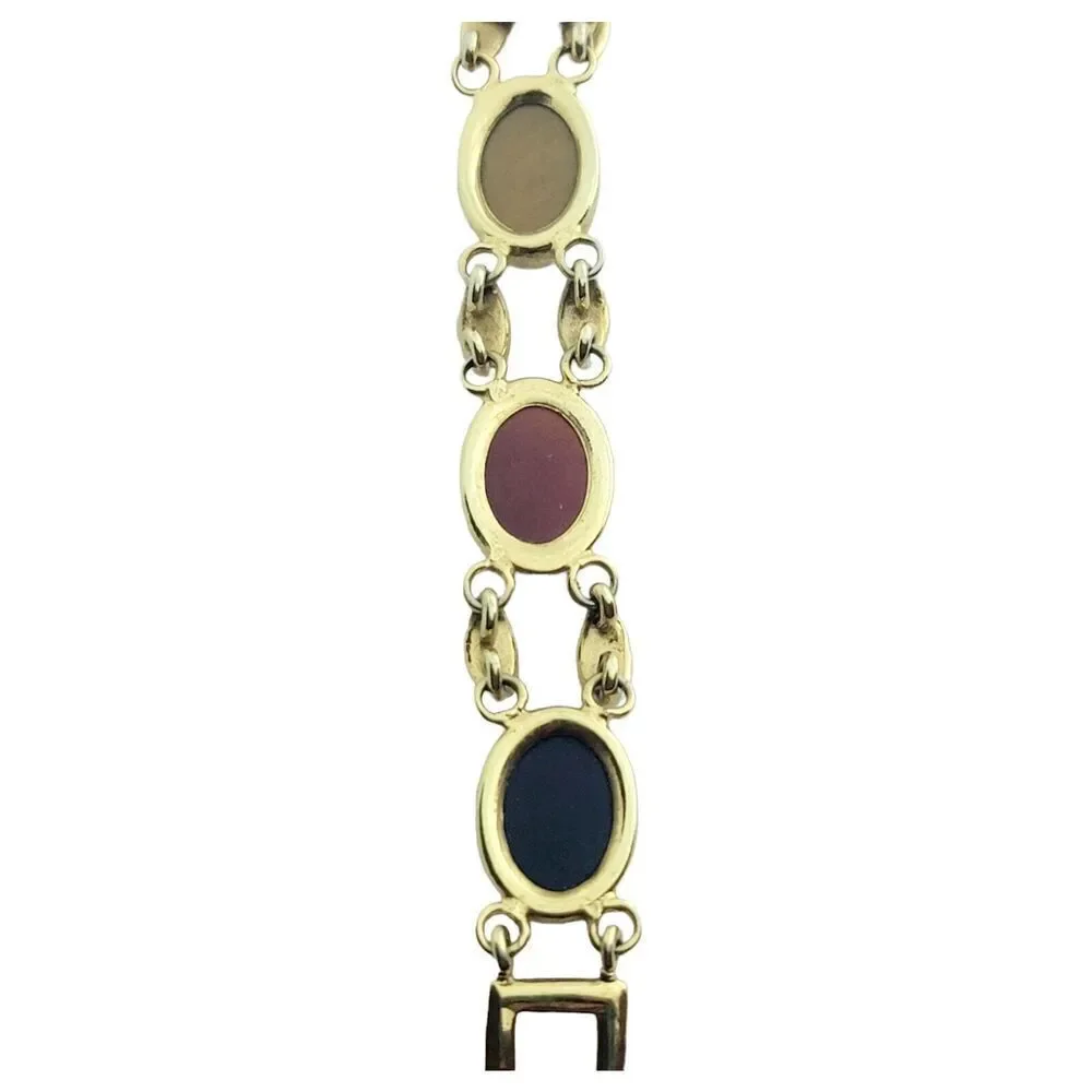 Vintage Egyptian Revival Wrist Watch Carved Gemstone Scarabs By Sutton WORKS
